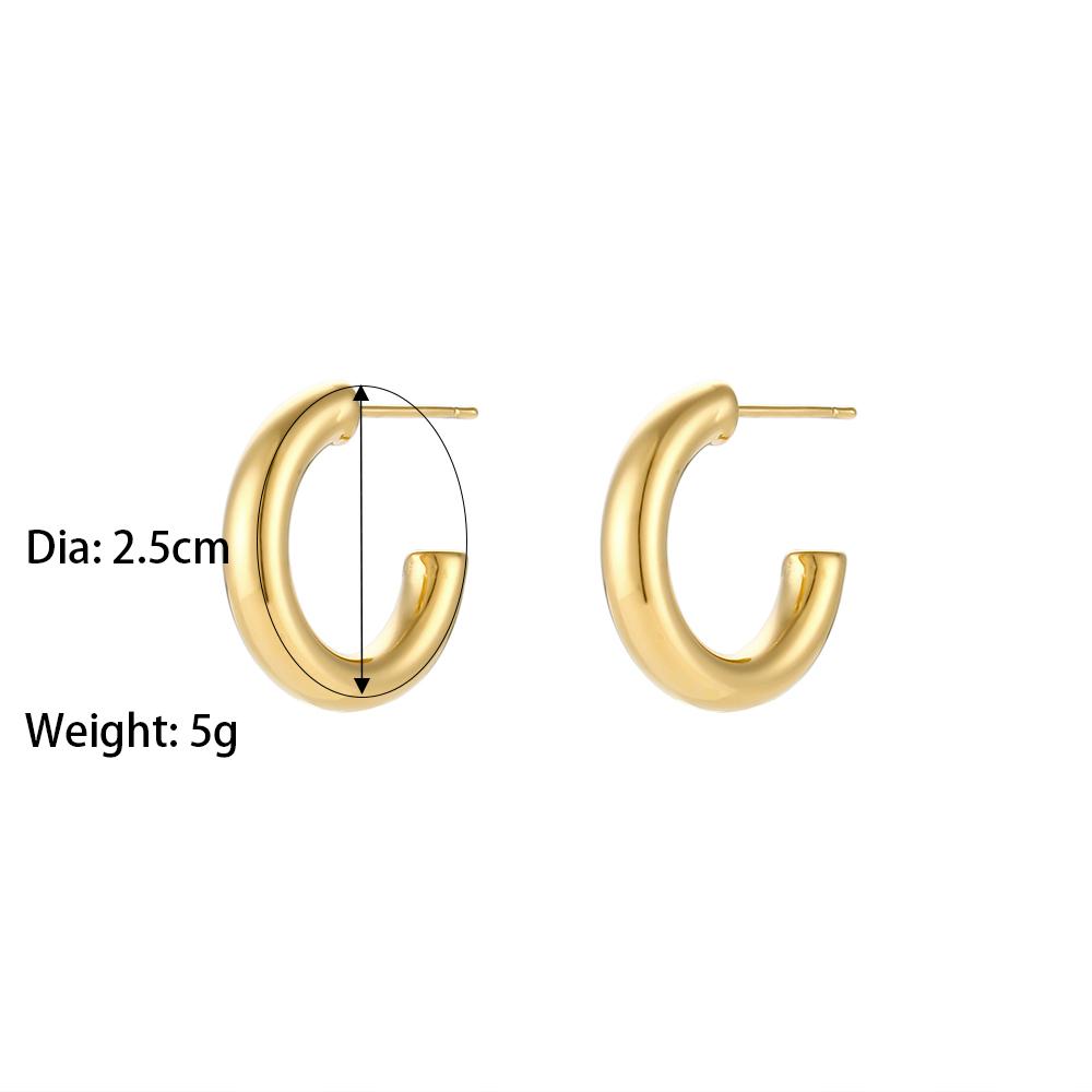 Hollow Large Hoop Earrings Women Jewelry Earring Gold Plated Stainless Steel Stylish Tarnish Free Simple CHRISTIAN Trendy 316L