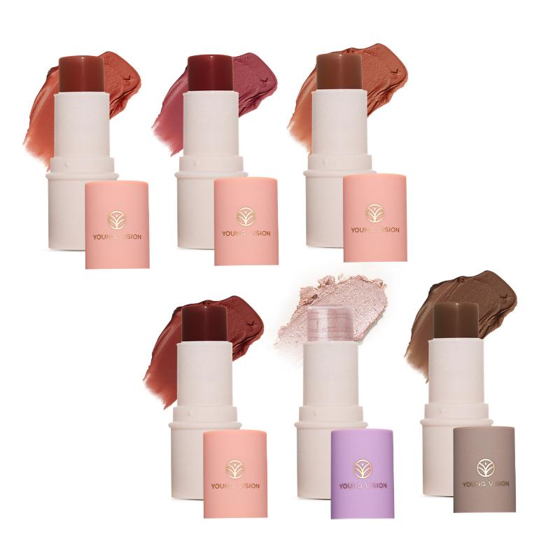 2-in-1 Makeup Stick Blush Highlighter Matte Multifunctional Lazy Highlighter Rouge Matte Blush