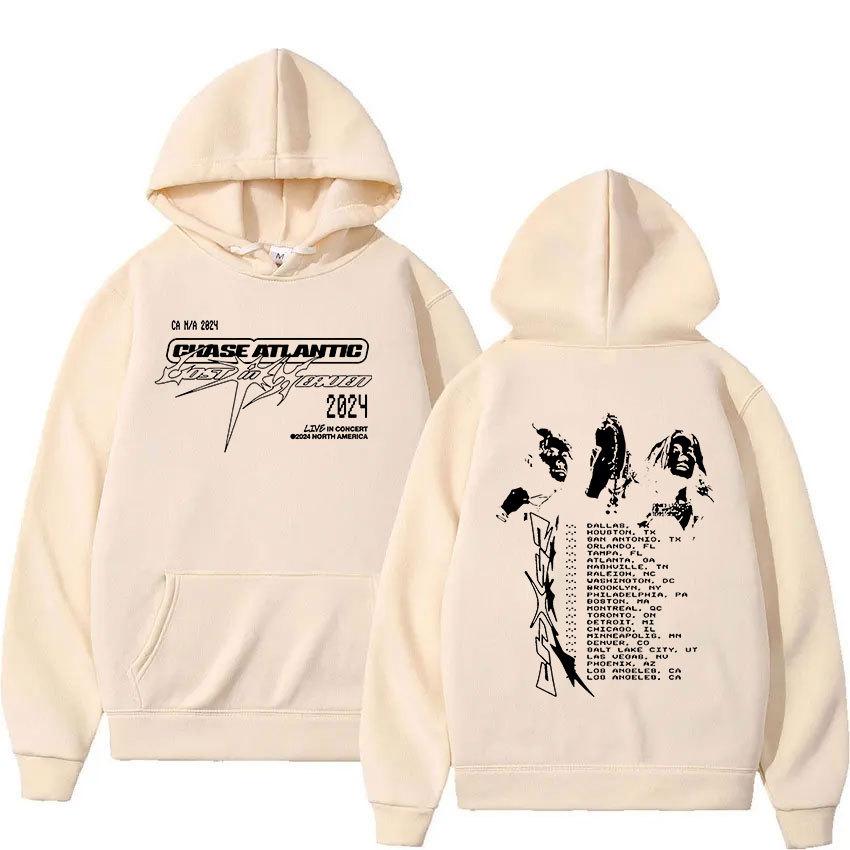 Chase Atlantic Lost In Europe And UK Tour Hot Sale Of The Season Men's Hoodie Geometric Pattern Oversized Long Sleeve Round N...