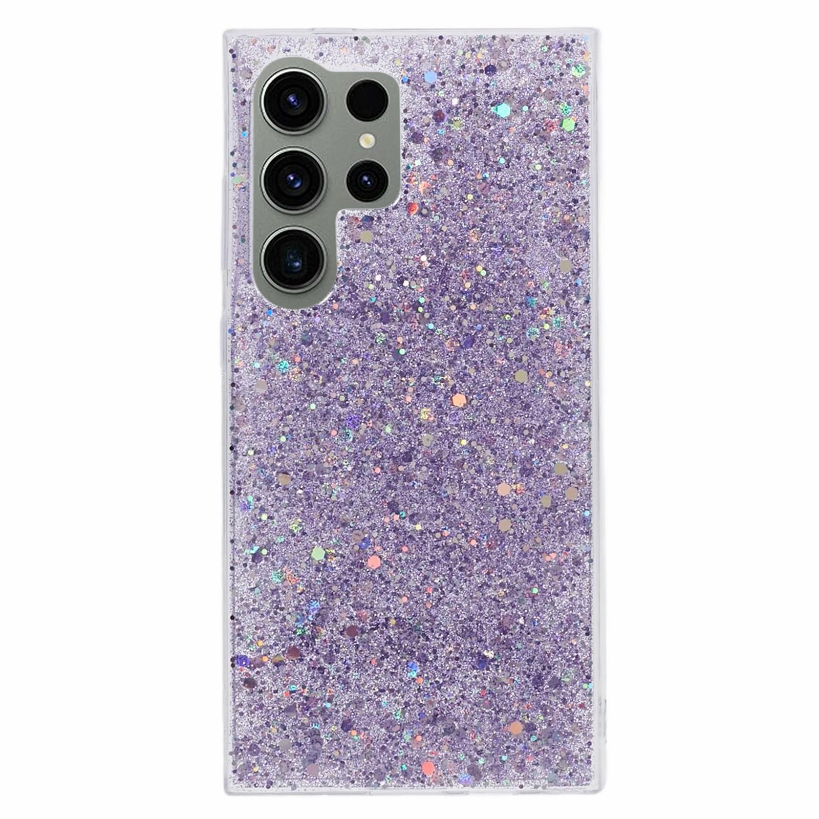 

For Samsung Galaxy S24 Ultra Case Shiny Glitter Sequins Soft TPU Phone Cover Purple