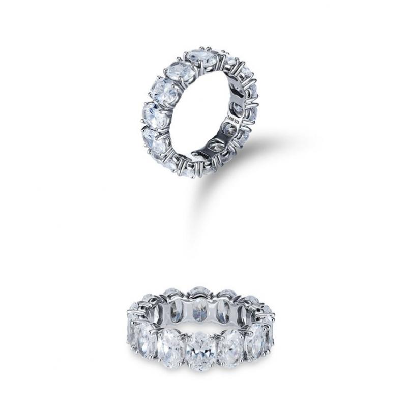 Tani by Minetani Oval Cut Eternity Ring Silver   Ms4r004q