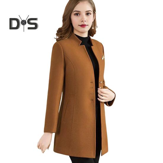 

Женское зимнее пальто в деловом стиле с воротником-стойкой, однобортное, средней длины, облегающее, для поездок на работу, однотонная плотная верхняя одежда XXL