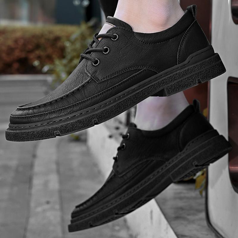 Špičkové ručně vyráběné kožené boty pro volný čas Protiskluzové a nepromokavé boty módní a pohodlné pánské boty