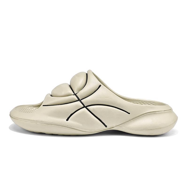 Summer New Men Beach Slippers Basketball Style Men Women Slippers Outdoor Sandals Beach Men Sprot Shoes Thick Soft Sole Slides