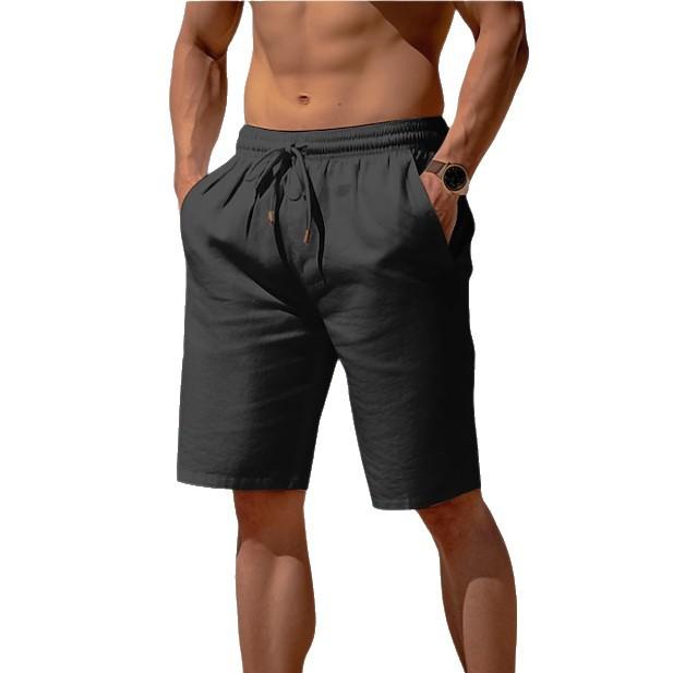 Men Pants Men Swim Trunks Versatile Men's Summer Beach Shorts with Pockets Drawstring Elastic Waist Solid for Daily for Casual