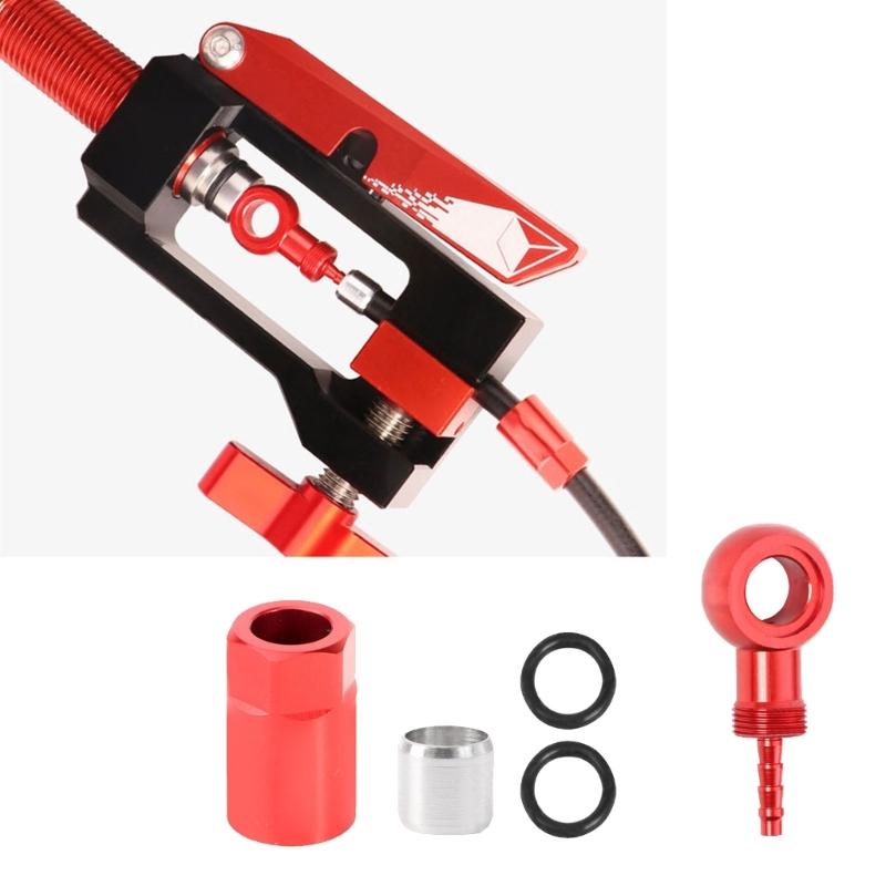 Precisions Machined Aluminum Brake Hose Oil Pipe And Barbs Fitting Set Suitable for Mountain Bike Hydraulic Disc Brakes