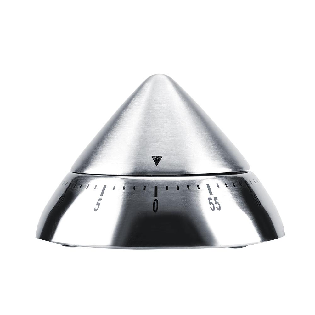 Módní nerezový 60minutový odpočítávací mechanický časovač na vaření, kuchyňský nástroj stříbrný