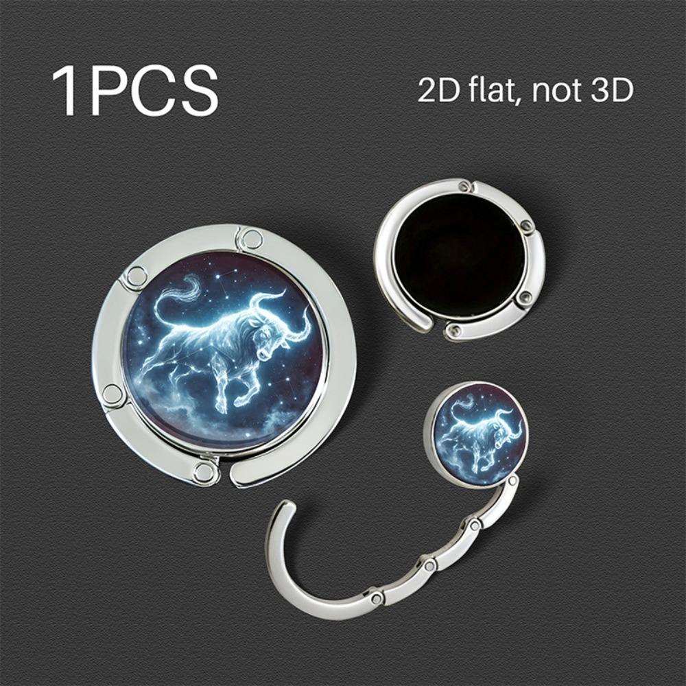 

Creative 12 Constellations Handbag Hanger Folding Space Saving Desktop Bag Hook Punch-free Portable Bag Holder Gift