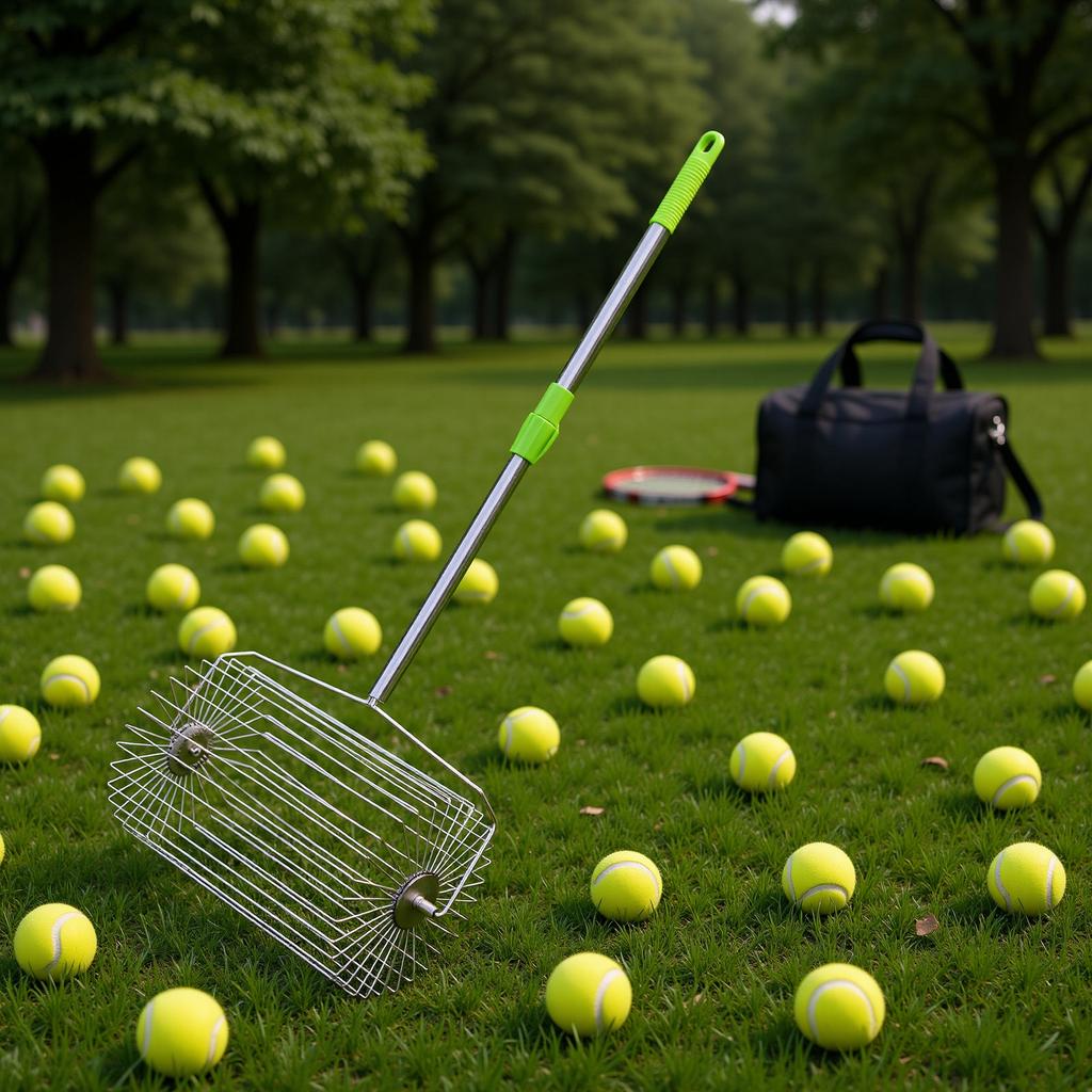 Tennis   Collector Roller Quick Rolling Picker Stainless Steel Multifunction Fruit Collector Garden Tool