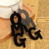 Hip Hop OMG Letter Akryl Lang Dangle Statement Kvinner Hook Øredobber Smykker
