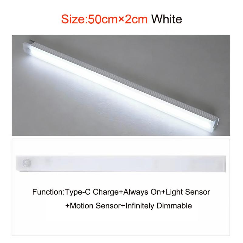 Rechargeable Motion Sensor LED Bar Light Induction Night Light Portable Cordless Magnetic Cabinet Lamp for Kitchen Bedside Room