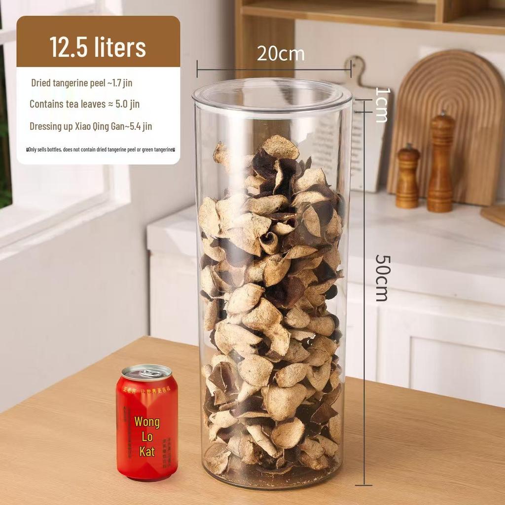 Large Capacity Food-Grade PET Storage Jar for Dried Tangerine Peel, Tea, and More.