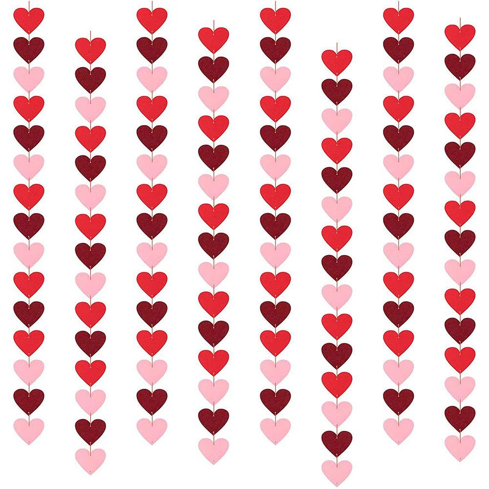 

Valentines Heart Banner Felt Love Heart Hanging Banners Romantic Decoration Banners for Valentines Day Anniversary Decor China Mainland