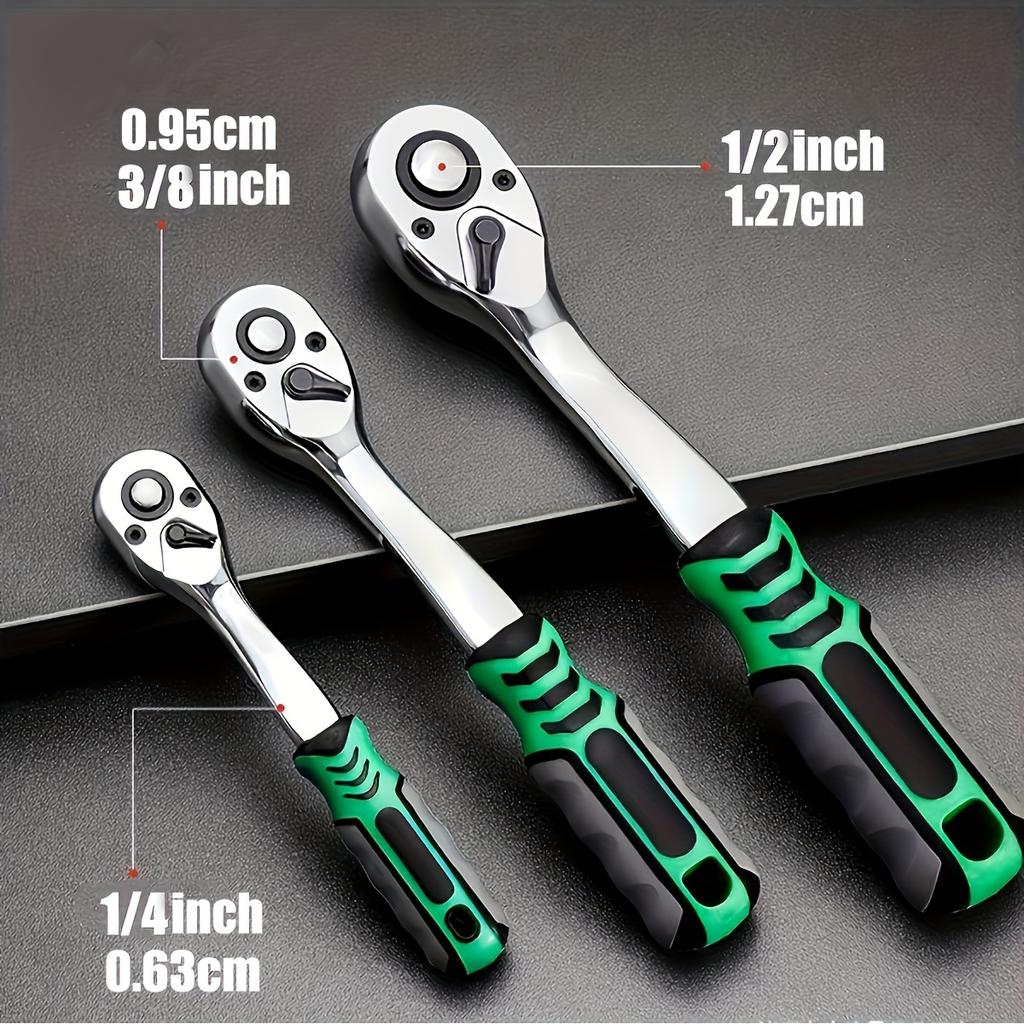 12pcs 72 Teeth Ratchet Wrench 1/2 Inch Drive Ratchet Socket Wrench Set 8mm-24mm Sockets Release Ratchet Handle and Extension Bar