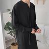 Men's Spring/Summer Lightweight Solid-Color Long-Sleeve Cardigan Youth Loose-Fit Breathable Shirt