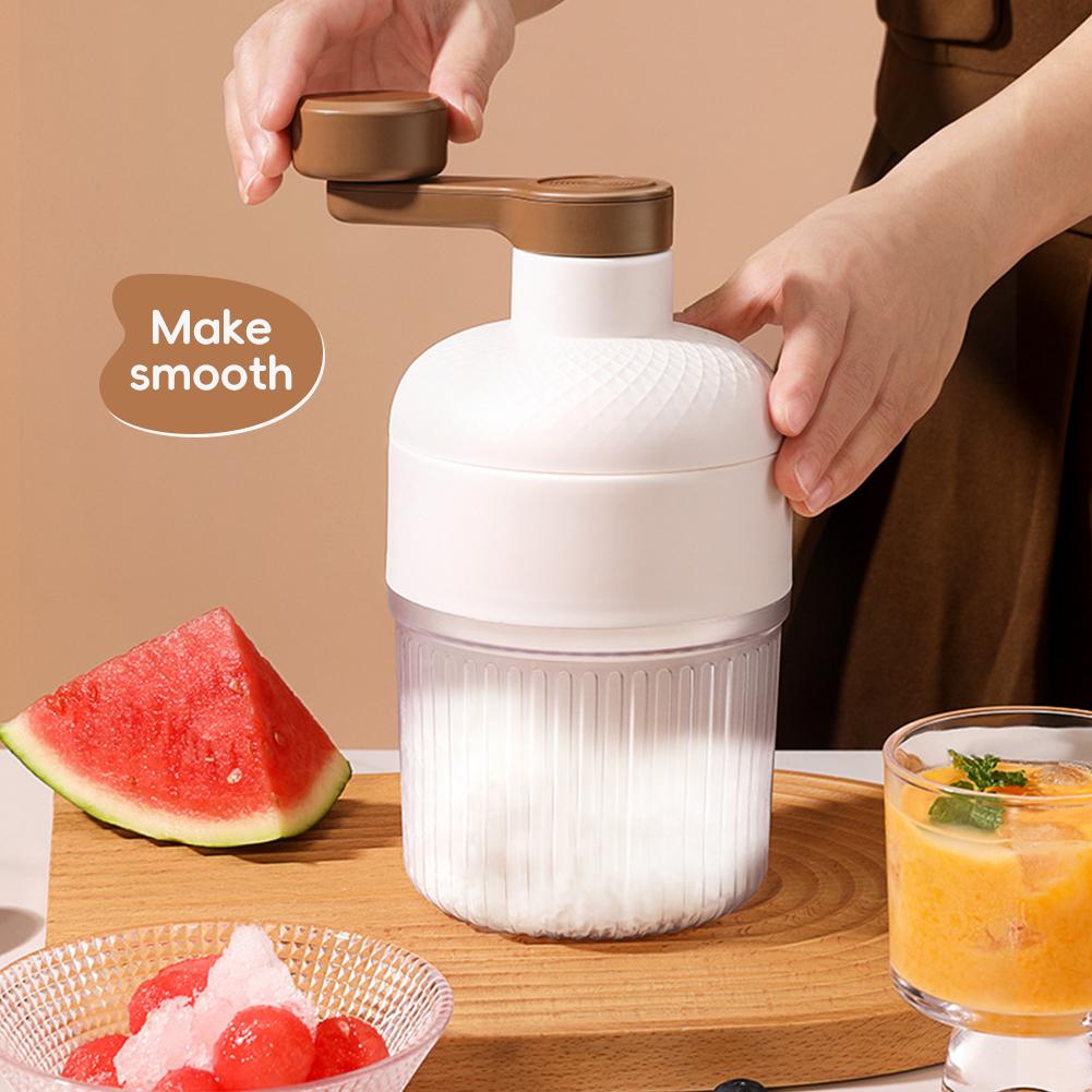 Manual Ice Shaver Hand Ice Planer Splash-Proof with Freezing Tray Shaved Ice Hand-Crank for Camping Home Dessert Shops