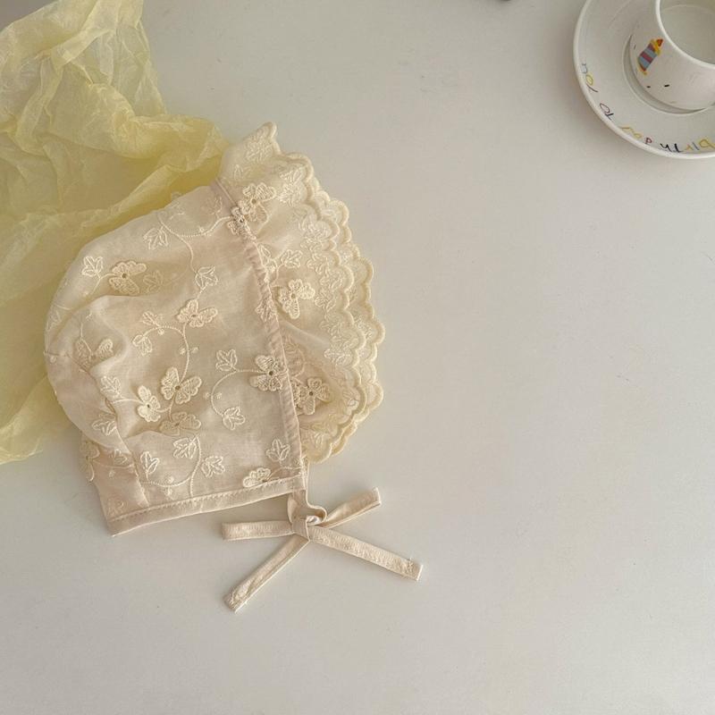 Bequeme Babymütze Sommerhaube Stickerei-Design Fötale Mützen mit Kinnband für Säuglingsmädchen 2-18 Monate
