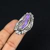 St Patrick Day Sale Natural Charoite 925 Silver Solitaire Boho Ring Jewelry US 7
