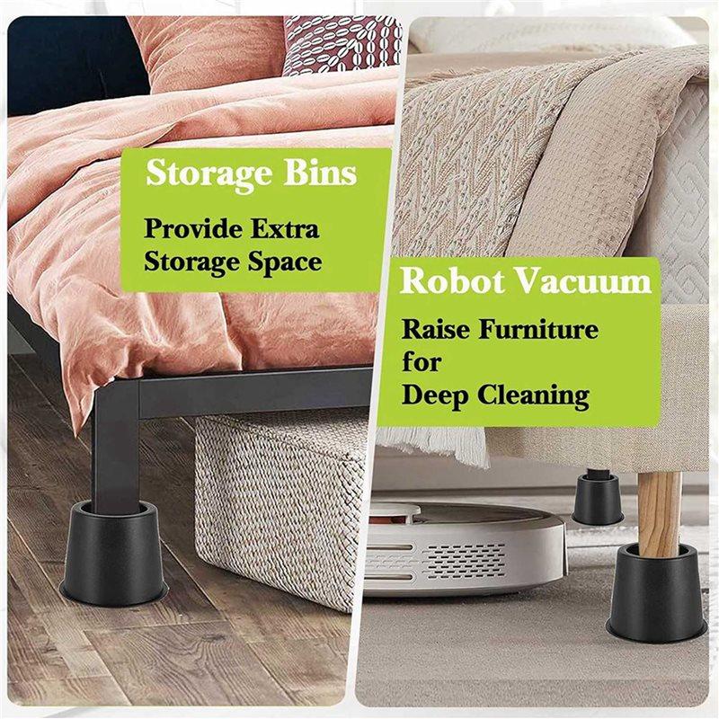 ABBP-8 PCS Furniture Risers 4 Inch, Bed Risers Heavy Duty For Table Desk Couch Chair Sofa Cabinet Bed Frame Dorm