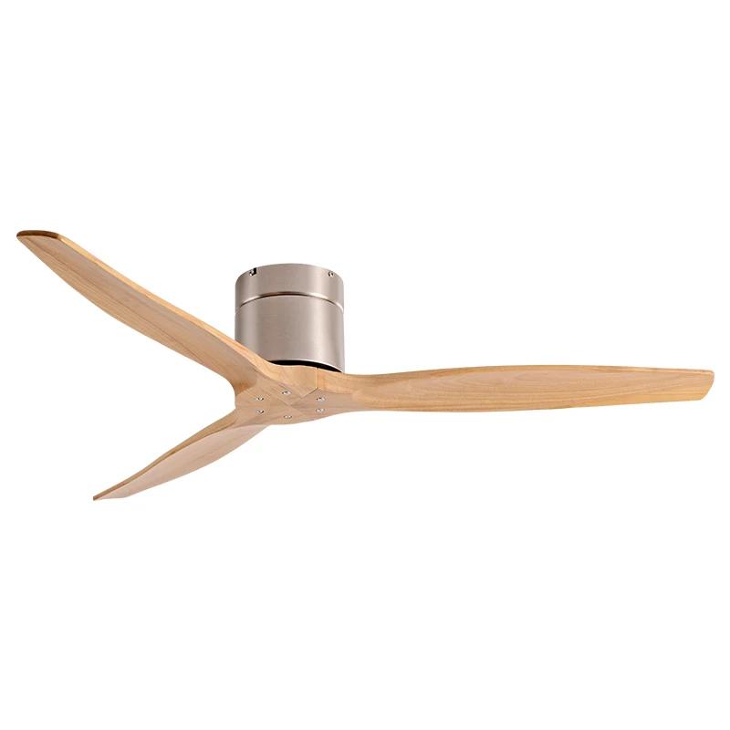 

52 inch retro restaurant living room ceiling fan 3 wooden blades wooden ventilation fan no light hotel office ceiling fan 42inch&DC wall switch&3