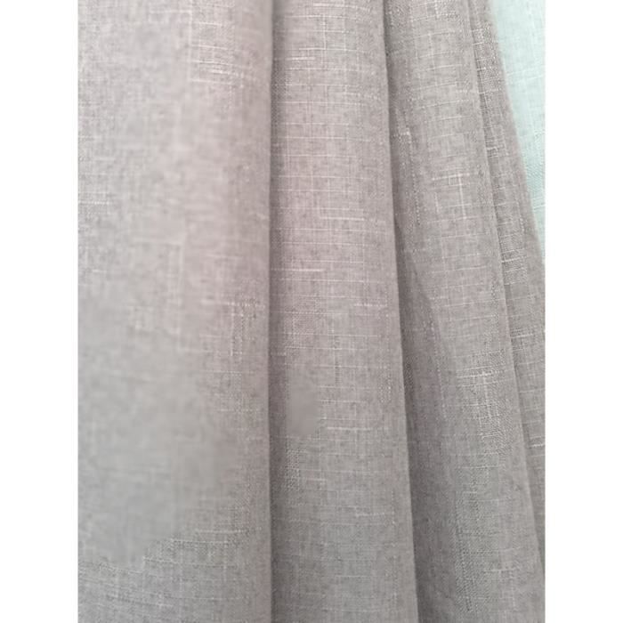 Paire de Doubles Rideaux à œillets "effet lin" Gris perle 140 x 260 cm Moonlight deco