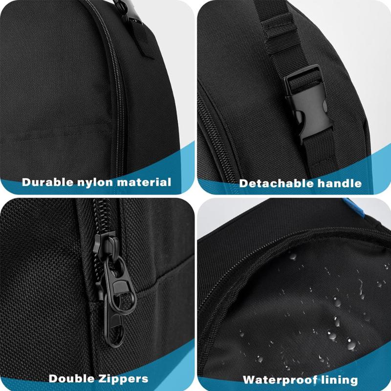 Small Tool Pouch Anti-Drop Cooling Fan Storage Case Electronics Protective Case Zippered Pouch With Adjustable Handle For Tools