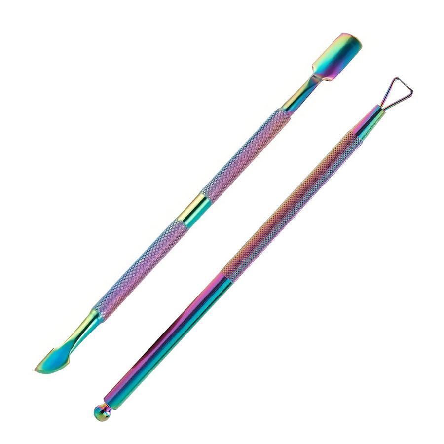 2Pcs Double-Ended Nail Polish Removal Tool Set Cuticle Pusher Dead Skin Removal Multi-Functional Manicure Tool