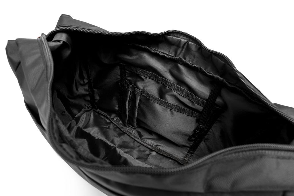 Geantă messenger cu buzunar frontal dublu pentru sticlă de plastic rece și caldă, umăr dublu, negru [Dispozitiv], buzunar, geantă,