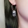 High-level Sense of The Big Design Classic Earrings Asymmetric Square Alphabet Earrings Female Trendy Gift Elegant Lady's Accessories Classic Jewelry