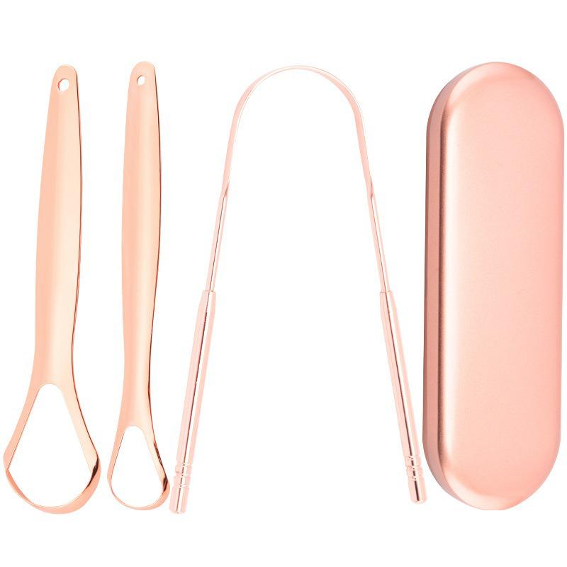 Stainless Steel Titanium Tongue Scraper - Oral Hygiene Tool for Tongue Cleaning