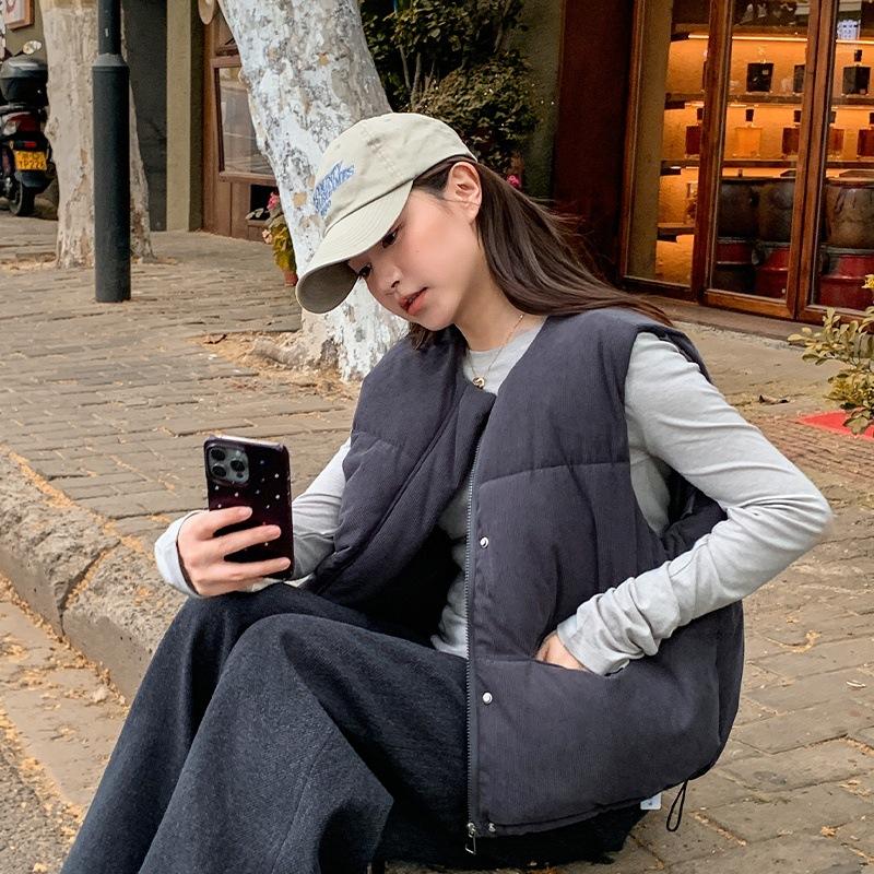 New Thickened Cotton Vest 2025 Winter Clothing Foreign Style Warm Jacket Women's Winter Down Cotton Vest Vest Vest