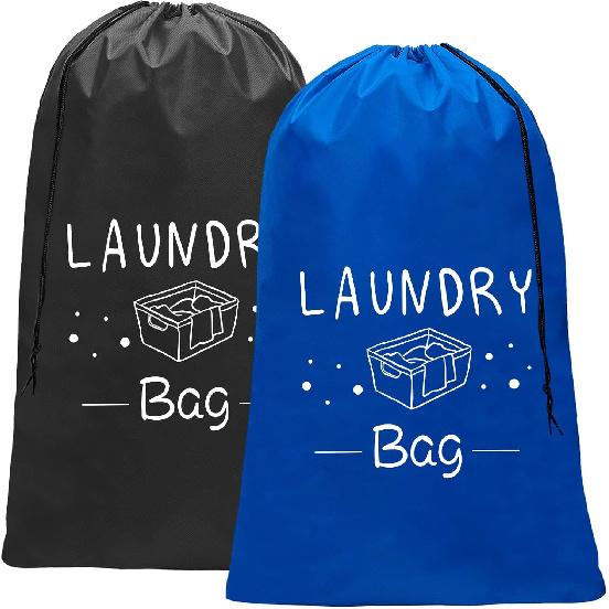 Sylfairy 2 Pack Extra Large Travel Laundry Bag, Dirty Clothes Organizer with Drawstring,Heavy Duty Travel Laundry Bags,Easy Fit a Laundry Hamper