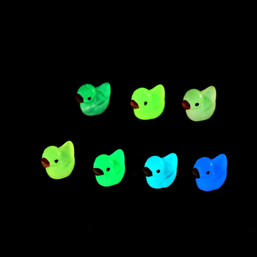 10/20PCS Luminous Mini Ducks Moss Microlandscape Miniature Duck Figurines Fairy Garden Accessories Home Decor Glow Dark Toys