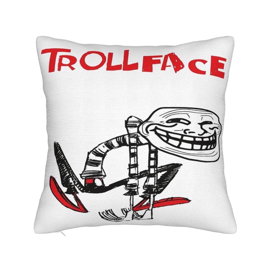 Trollface Meme Rage Comic Funny Troll Joke Internet Pillowcases Retro Trendy Pillow Case For Sofa Home Decoration Pillow Cover