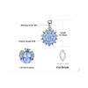 JewelryPalace Flower 1.2ct Created Blue Spinel 925 Silver Pendant Necklace for Woman Fashion Gift Fine Jewelry No Chain