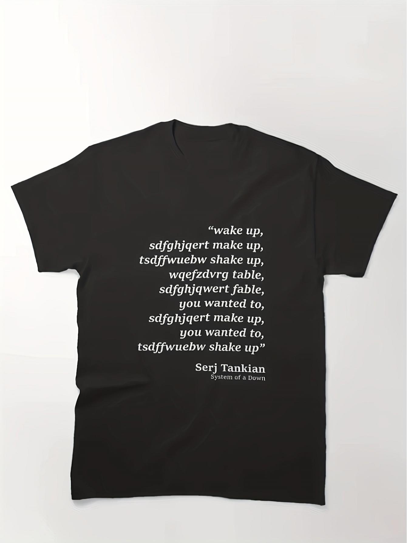 System of a Chop Suey Parody T-Shirt - Wake Up Lyrics Print Band Tee XL