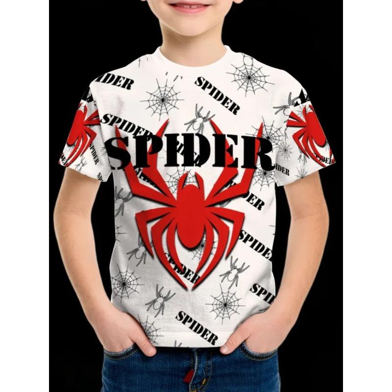 Summer Children's 3D Printed Crew Neck T-Shirt Fashion Versatile Trend Breathable Casual
