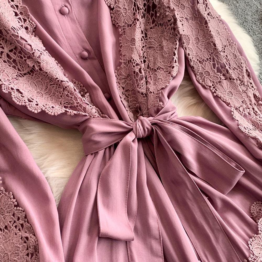 Sexy Chic Spleiset Blonder Rynket Kjole Elegant Koreansk Mote Slim Sommer Vintage Lang Kjole Dameklær