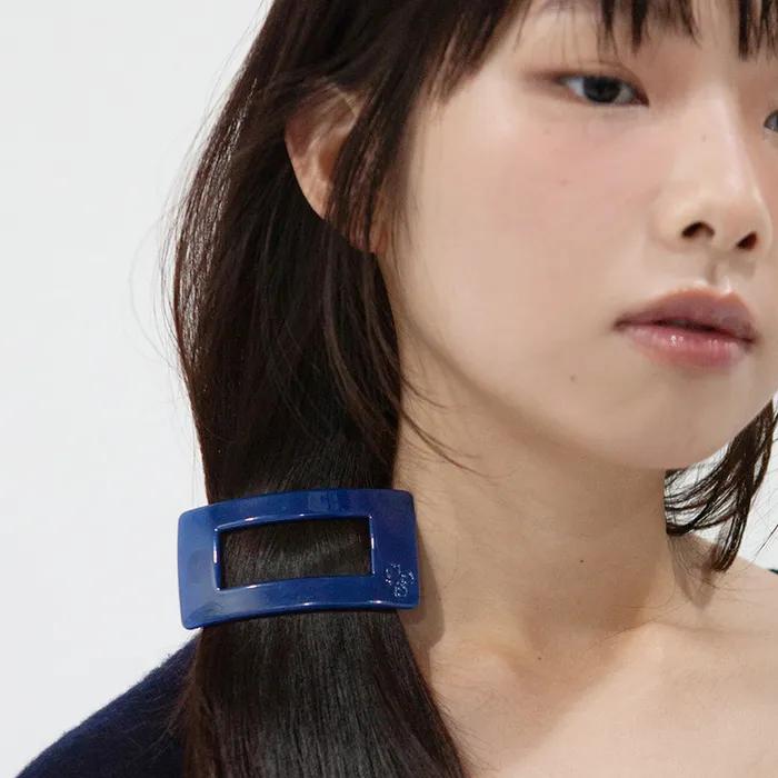 Square Plain Hair Pin - Deep Blue
