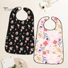 Washable Clothing Protector Adult Bib, Waterproof Easy Clean Feeding with Floral Elderly Mealtime Bib Printed, Protector, for Seniors Dining