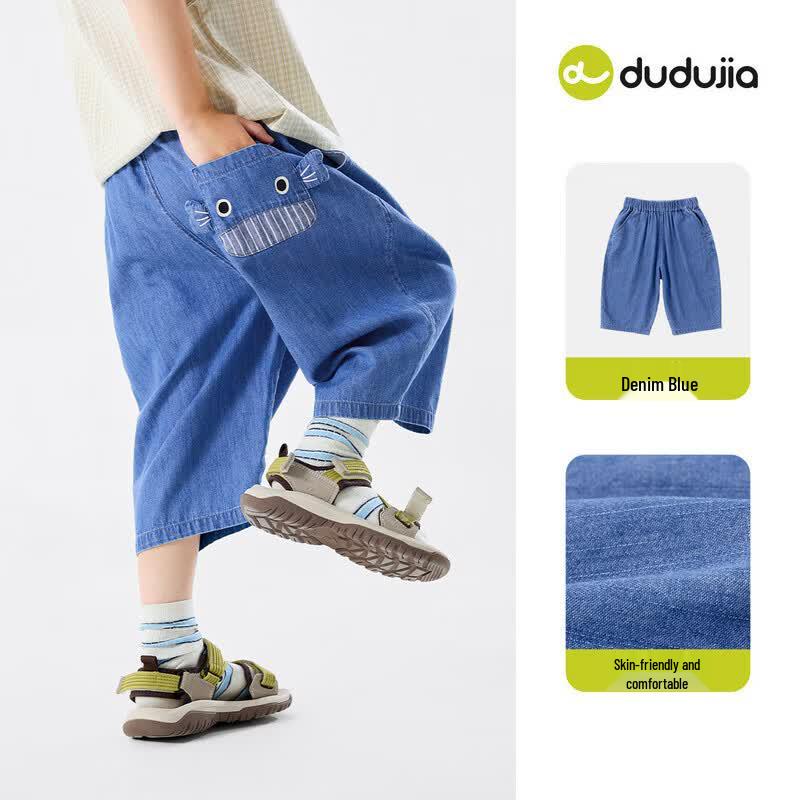 Dudu Family Kids  Summer Loose Fit Denim Capri Pants 120