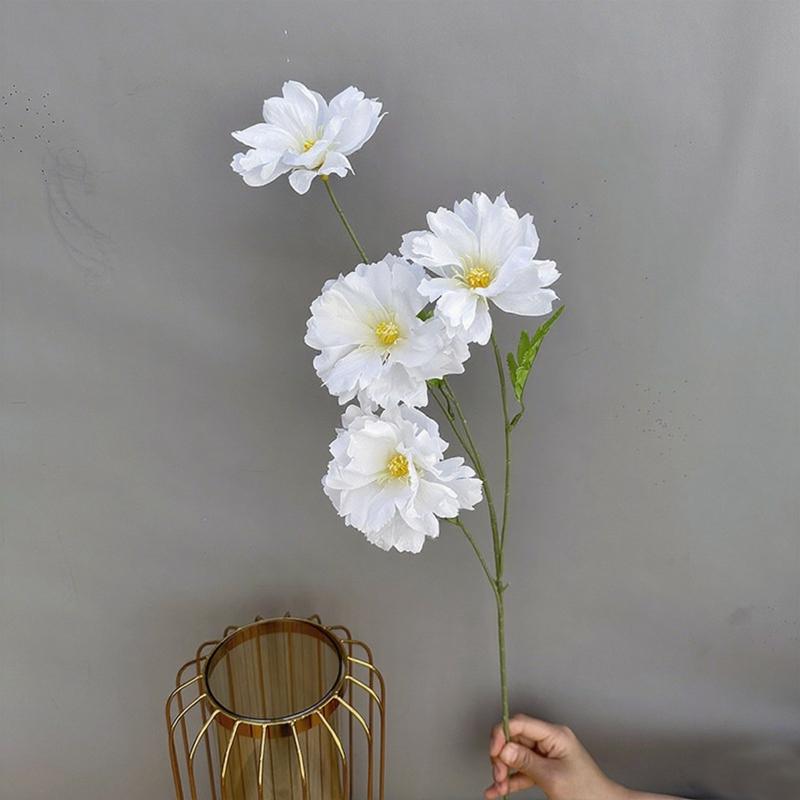 

74CM 4Heads Silk Artificial Orchid Flower Branch for Home Room Wedding Decorations Indoor Vase Flower Arrangement Decoration белый