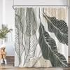Modern Abstract Shower Curtain Medieval Tropical Leaves Greening Plants Bathroom Decoration Polyester Fabric Bathtub Curtain