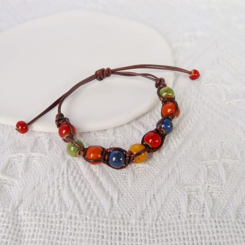 Ethnisch Stil Keramik Verstellbares Armband Für Frauen Mädchen Mode Bunt Perlen Sommer Charme Armband Schmuck Zubehör