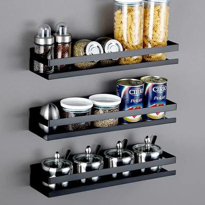 304 Stainless Steel Wall Suction Seasoning Rack Hole Free Kitchen Supplies Wall Hanging Storage Rack Storage and Finishing Rack