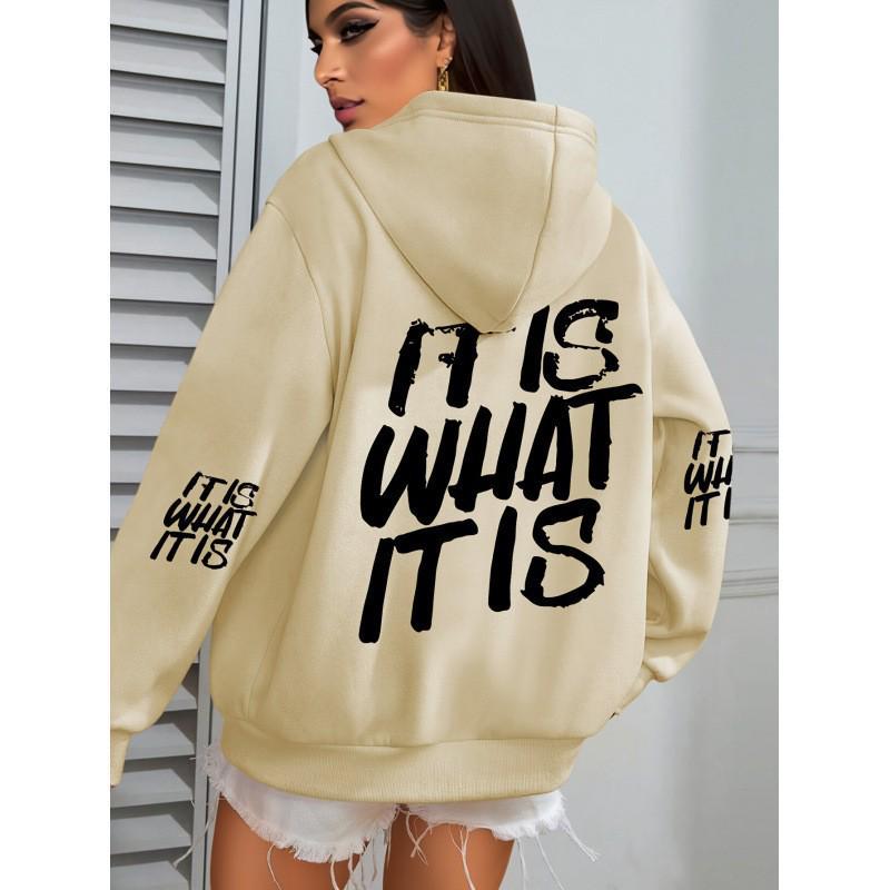 2025 Women's Letter Print Winter Hoodie