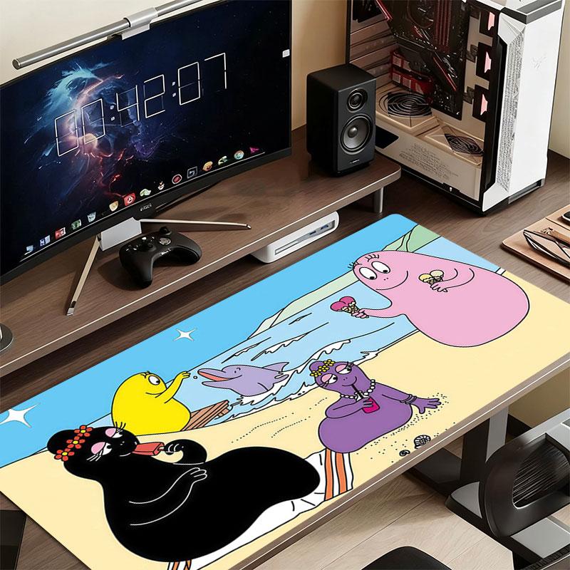 The Barbapapa Family Mouse Pad, Large Gaming Desk Mat, Non-slip XXL Mousepad for Laptop & Tablet, Mini PC Playmat with Stitched Edges