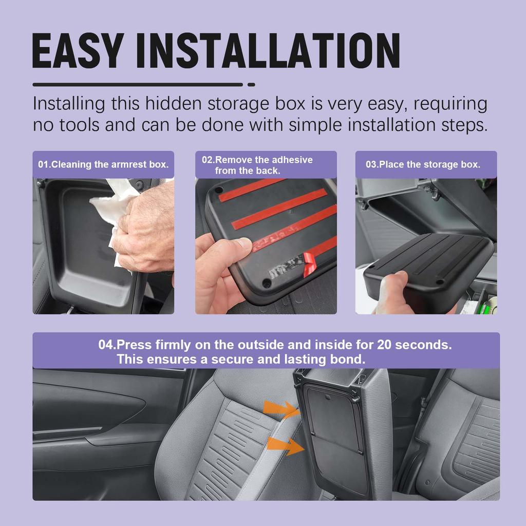 Armrest Hidden Box Tray for 2025 2025 2025 Hyundai Santa Cruz Middle Car Center Console Organizer Interior Hidden Storage Box