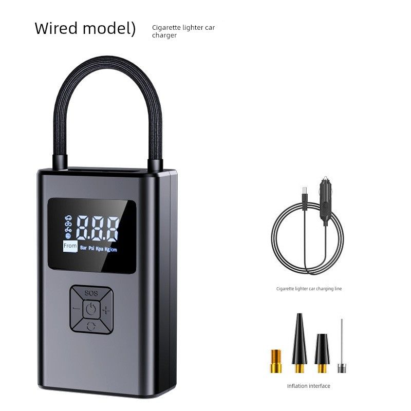 Vehicle Air Pump-Type Electric Car Air Pump Small Wireless Digital Display Tire Air Pump Air Pump-With Cord