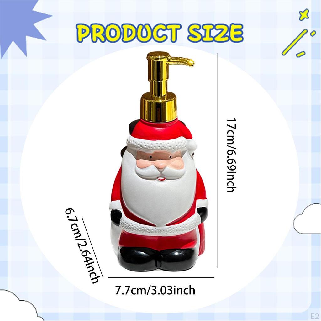 Santa Claus Hand Soap Liquid Dispenser Xmas Decor for Kitchen Vanity Dorm